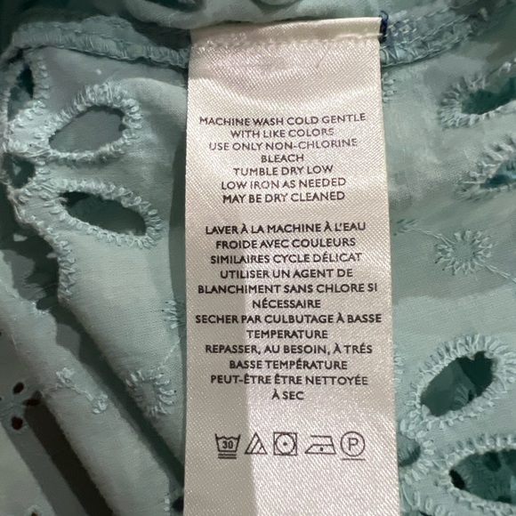 We The Free Light Green Eyelet Button Down Shirt Size XS-S/TP - Picture 11 of 12